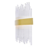 Genevieve Integrated LED Vanity Light With Medallion Gold Finish 32 Inch