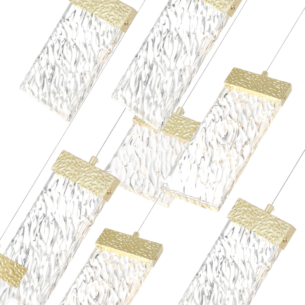 Carolina Integrated LED 40in Gold Leaf Chandelier