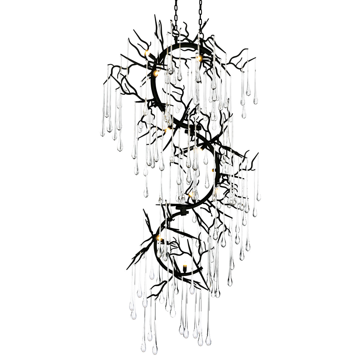 Anita 12 Light Black LED Chandelier Light