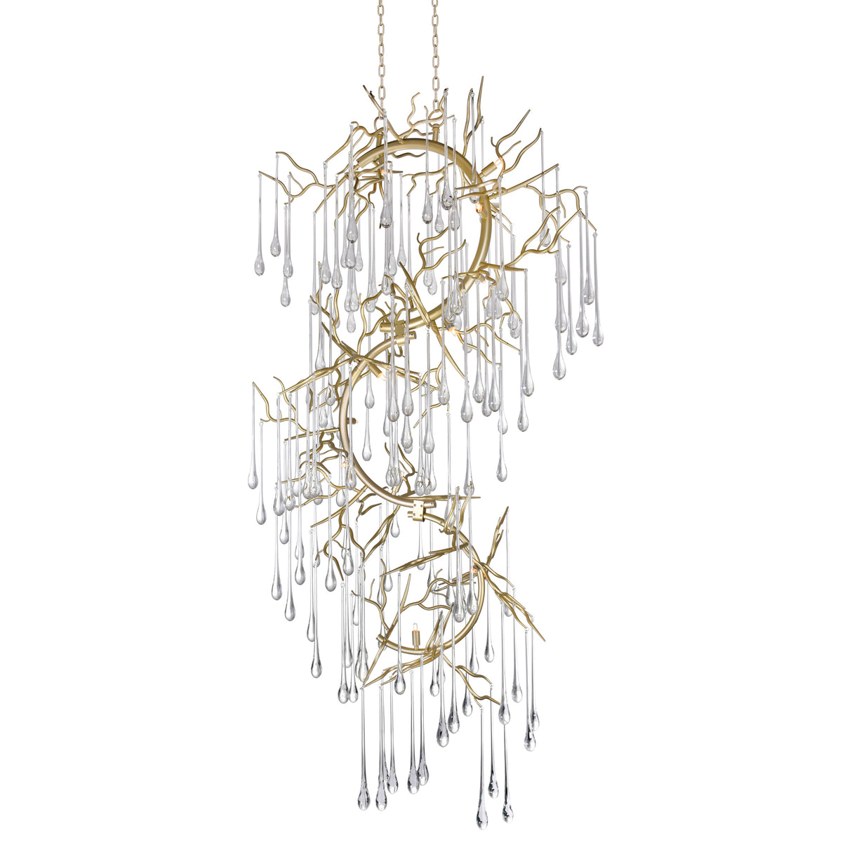 Anita 12 Light Gold Leaf Chandelier Light