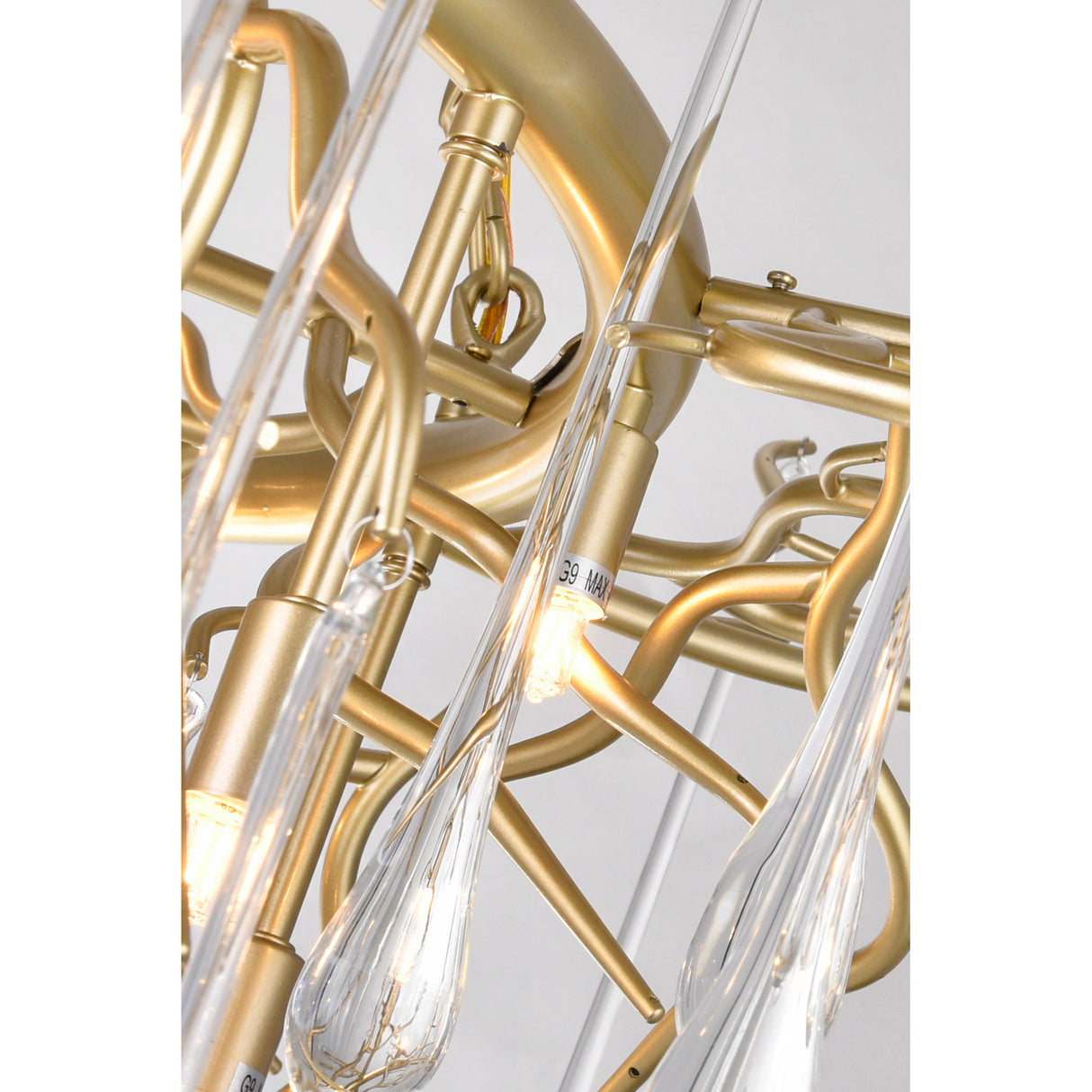 Anita 12 Light Gold Leaf Chandelier