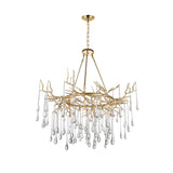 Anita 12 Light Gold Leaf Chandelier
