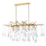 Anita 10 Light Gold Leaf Chandelier