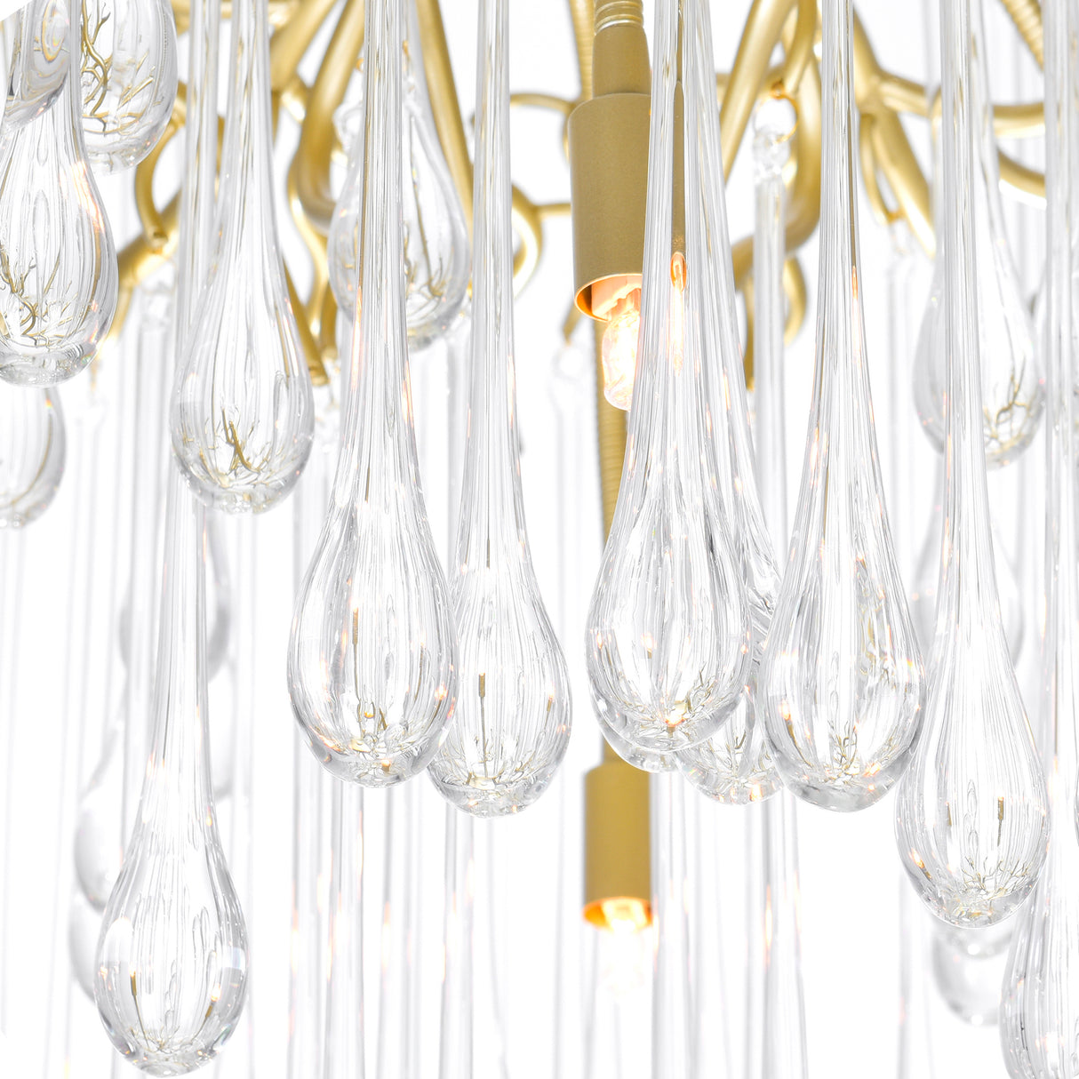 Anita 10 Light Gold Leaf Chandelier