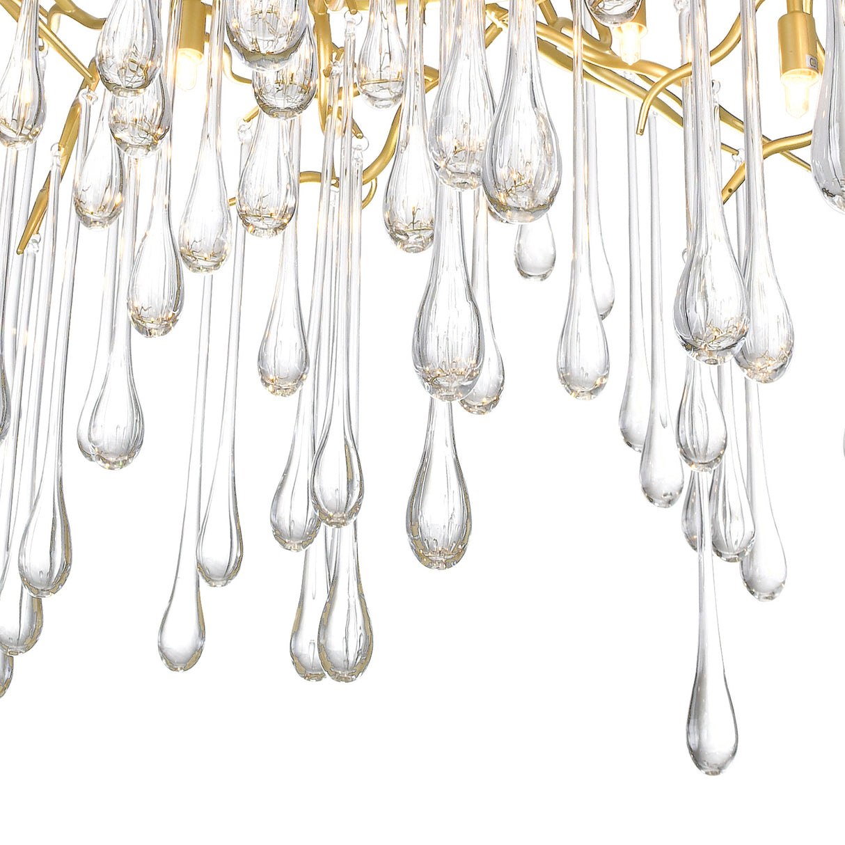 Anita 10 Light Gold Leaf Chandelier