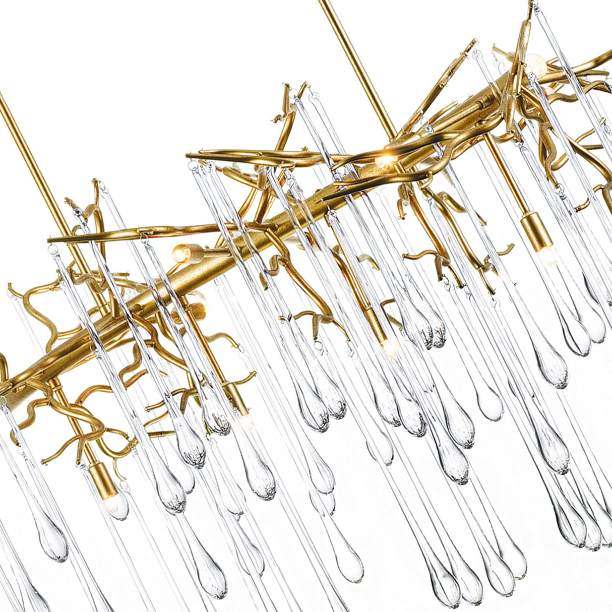 Anita 10 Light Gold Leaf Chandelier