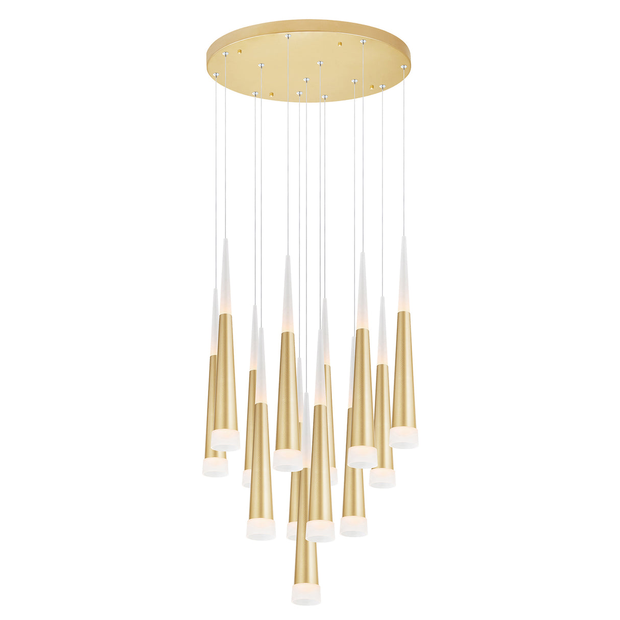 Andes LED Multi Light Pendant Light With Satin Gold Finish