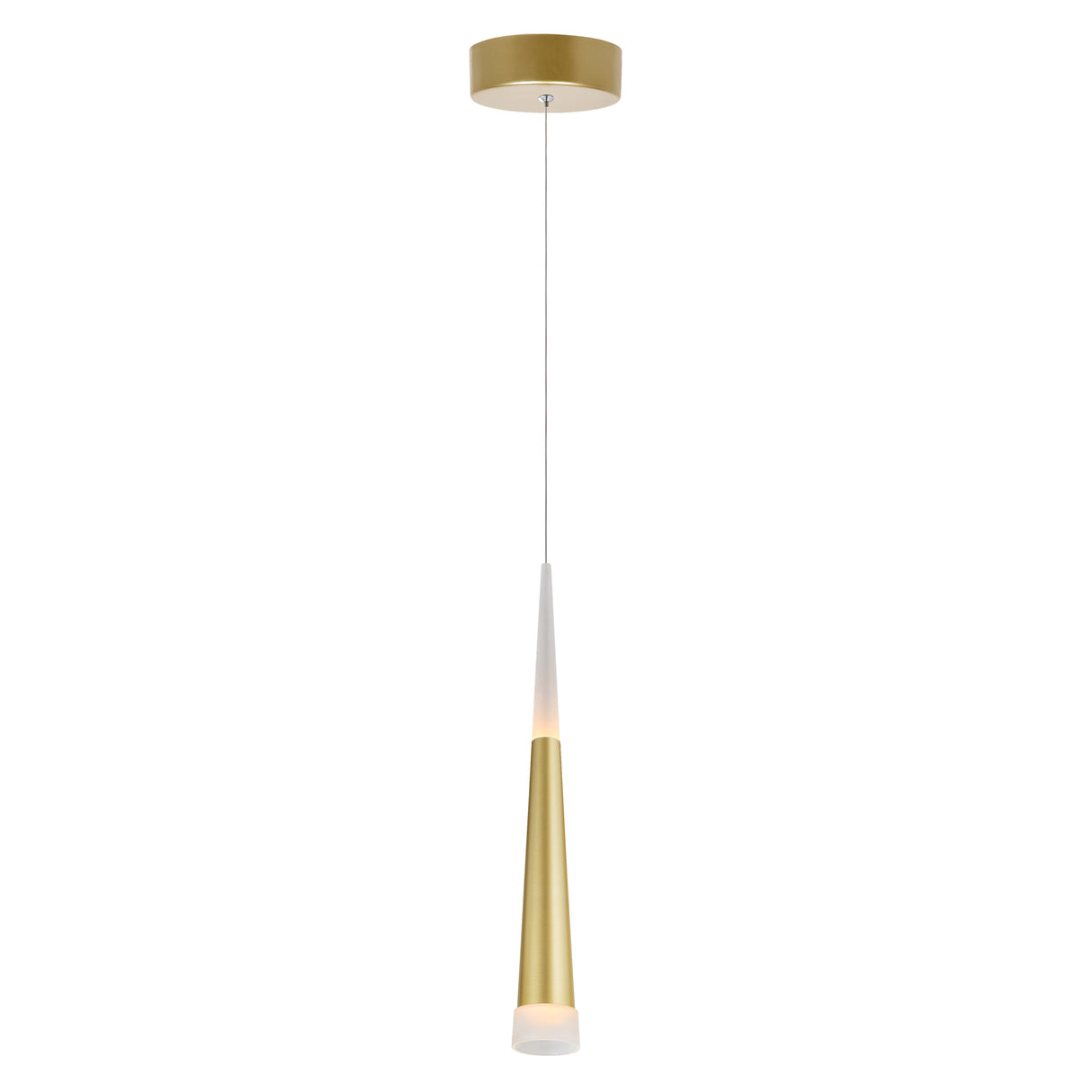 Andes Integrated LED Satin Gold Down Mini Pendant