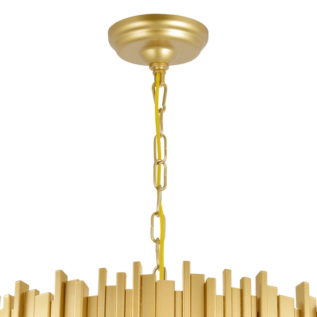 Deco 7 Light Medallion Gold Down Chandelier