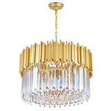 Deco 7 Light Medallion Gold Down Chandelier