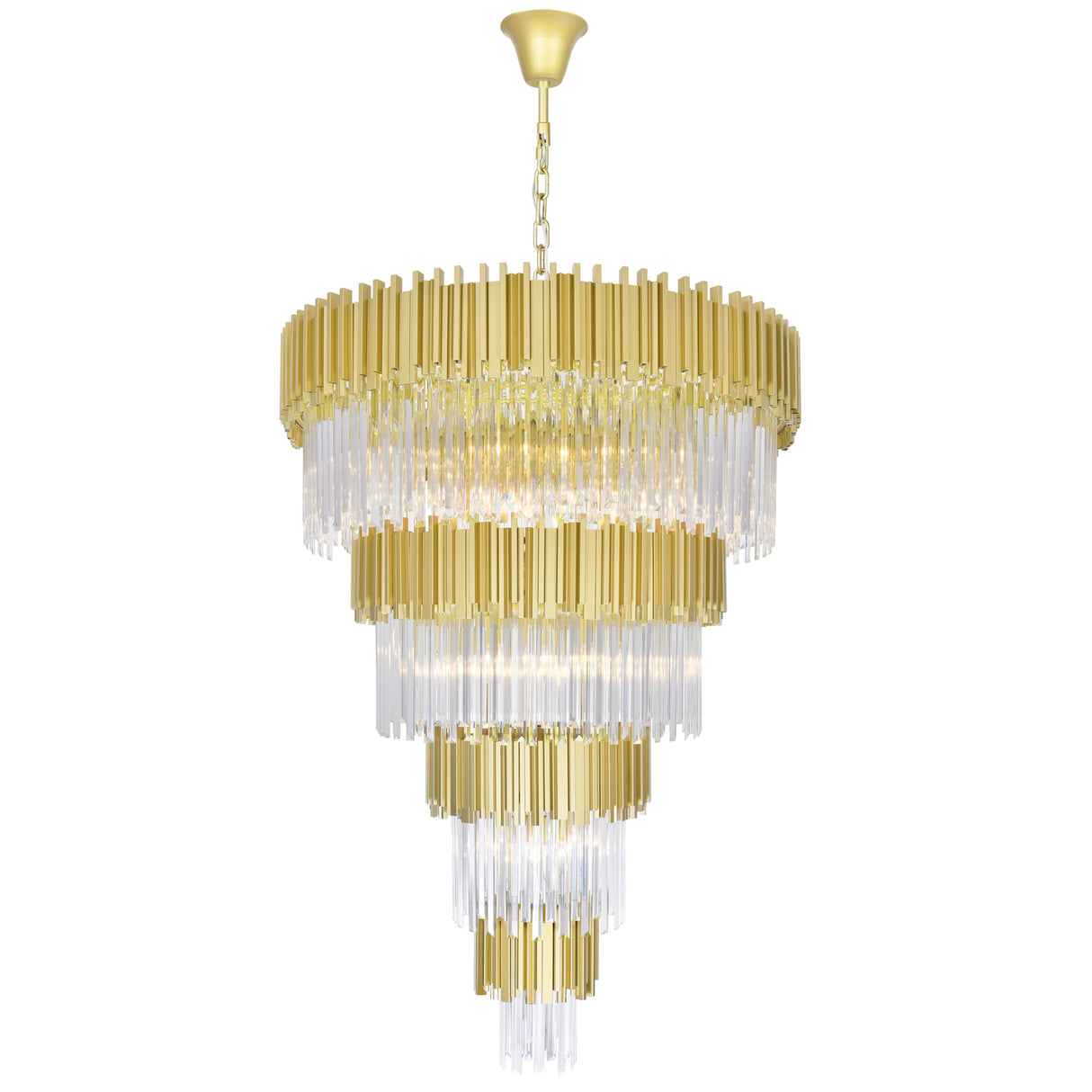 Deco 34 Light Medallion Gold Down Chandelier