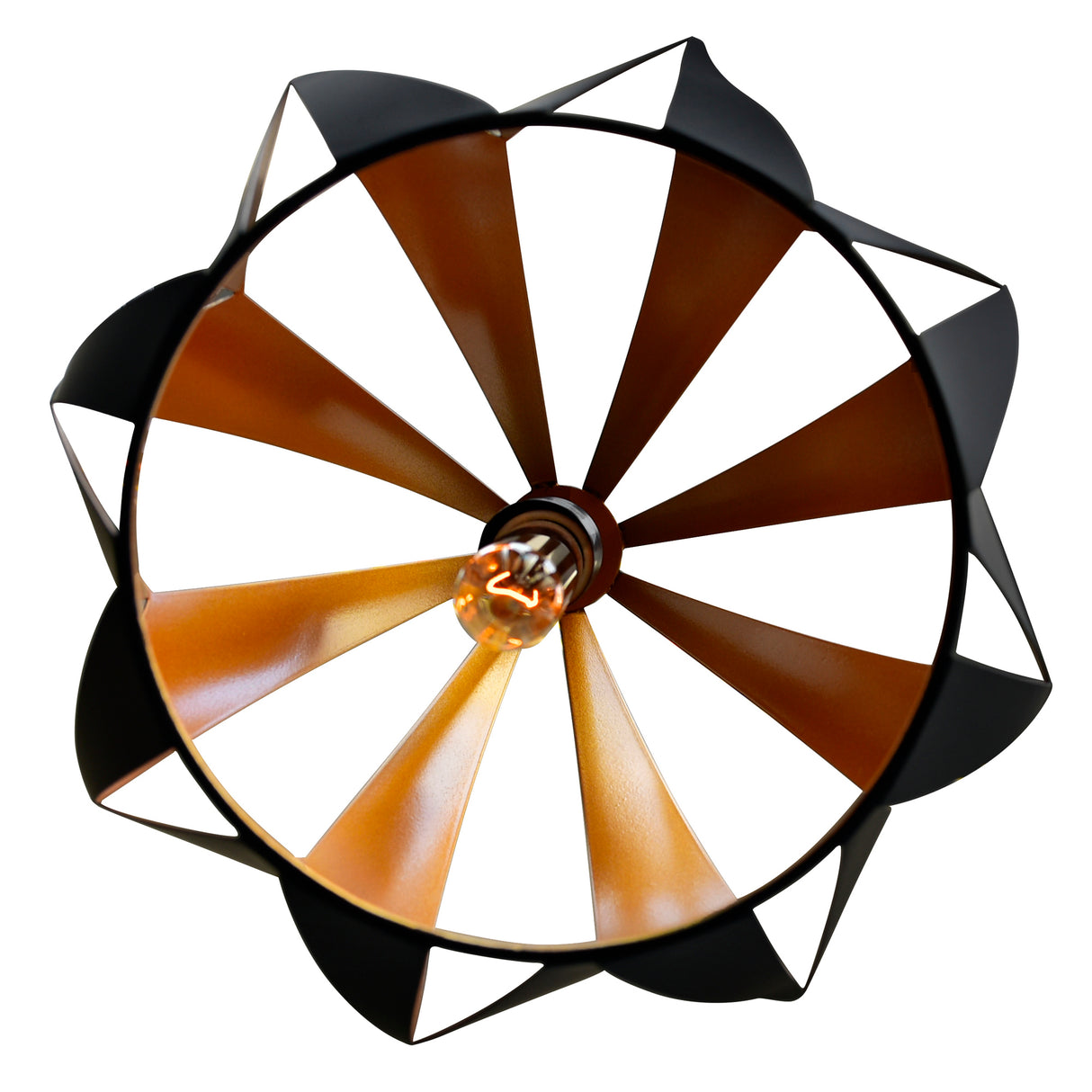 Oxide 1 Light 12in Black & Copper Down Pendant