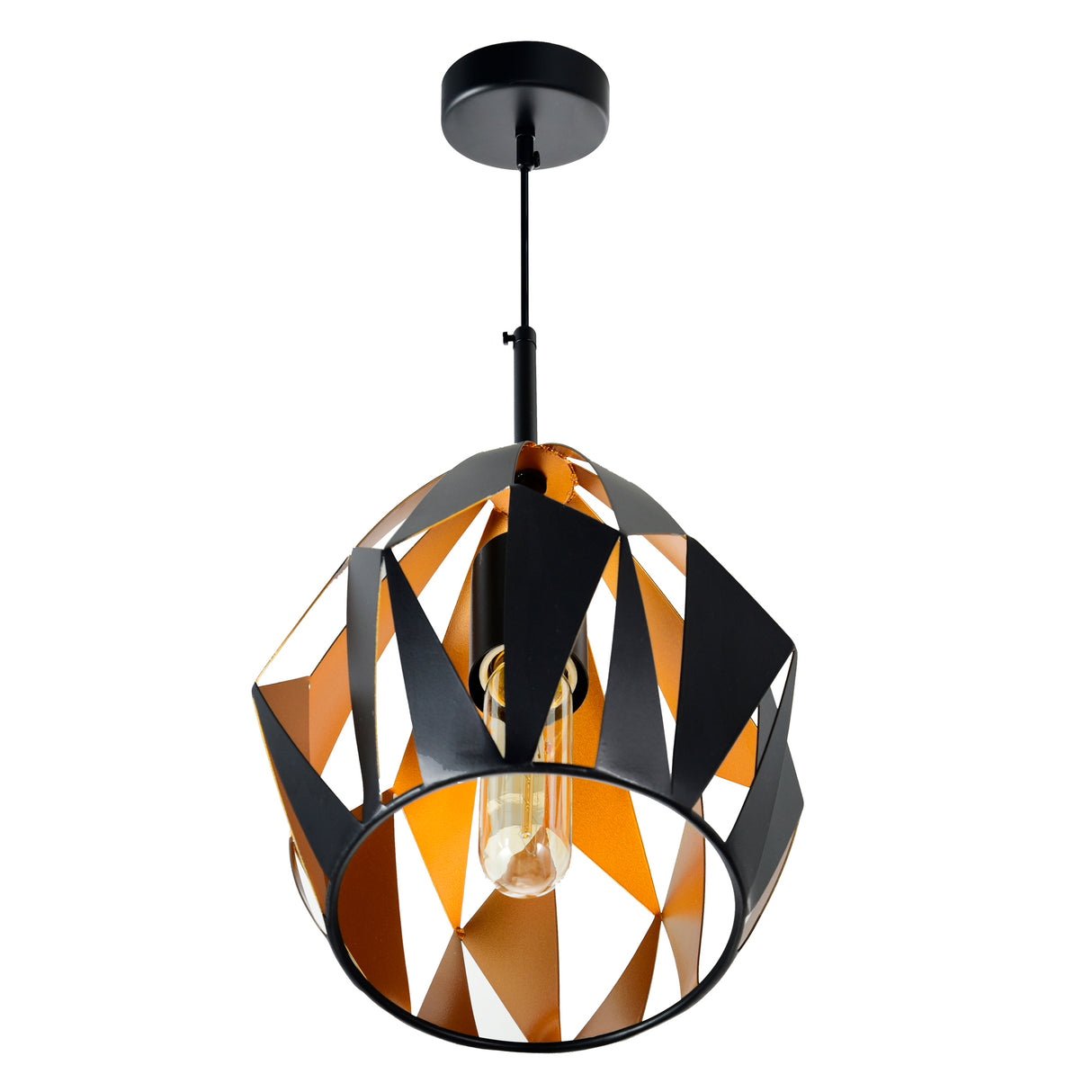 Oxide 1 Light 16in Black & Copper Down Pendant
