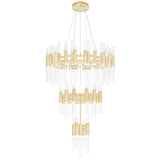 Orgue 123 Light 32in Satin Gold Chandelier
