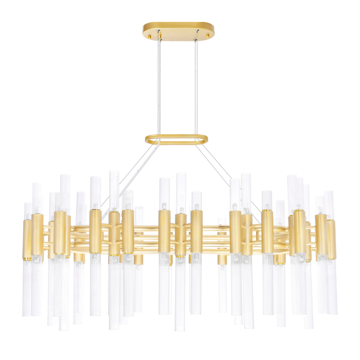 Orgue 72 Light 39in Satin Gold Chandelier