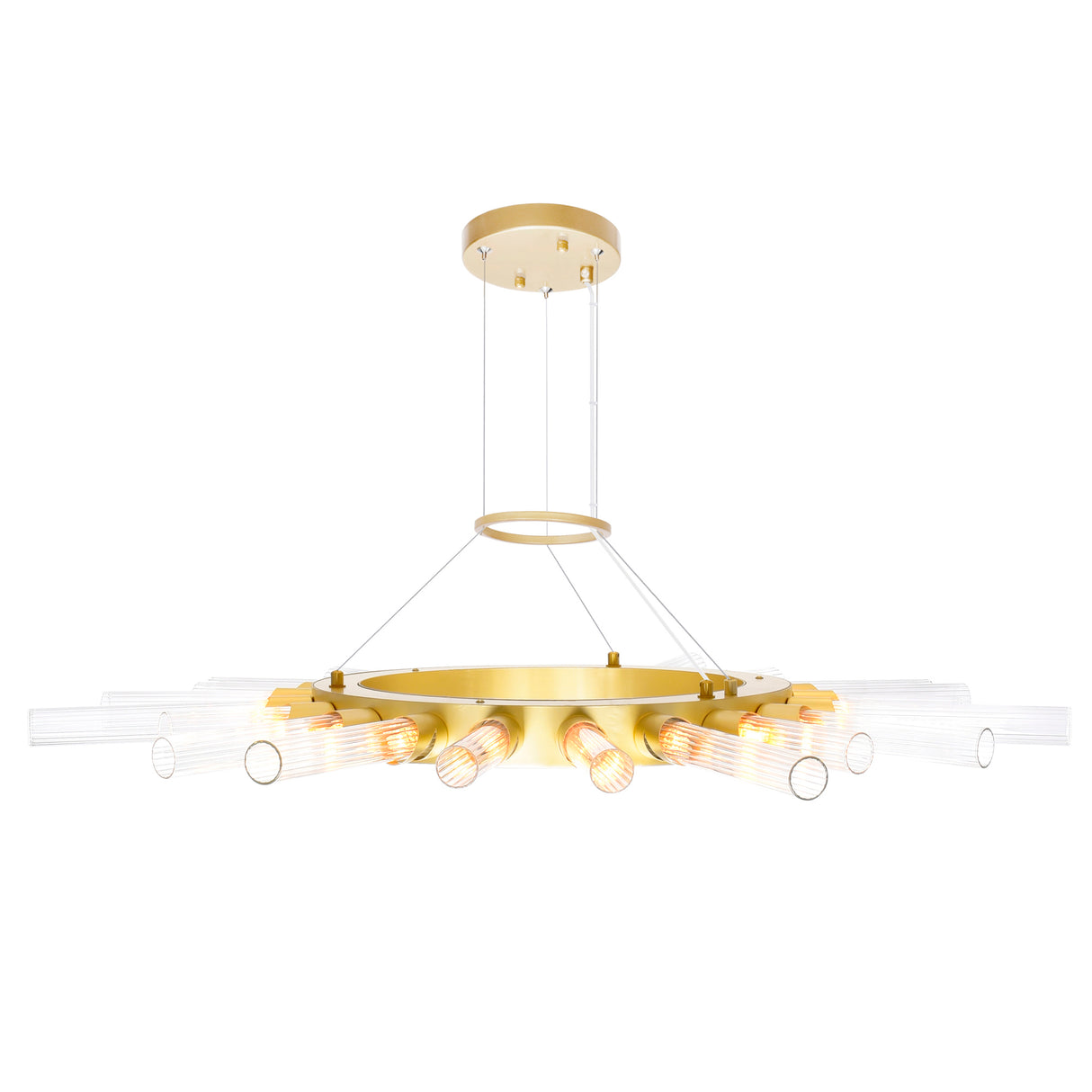 Collar 21 Light Chandelier With Satin Gold Finish