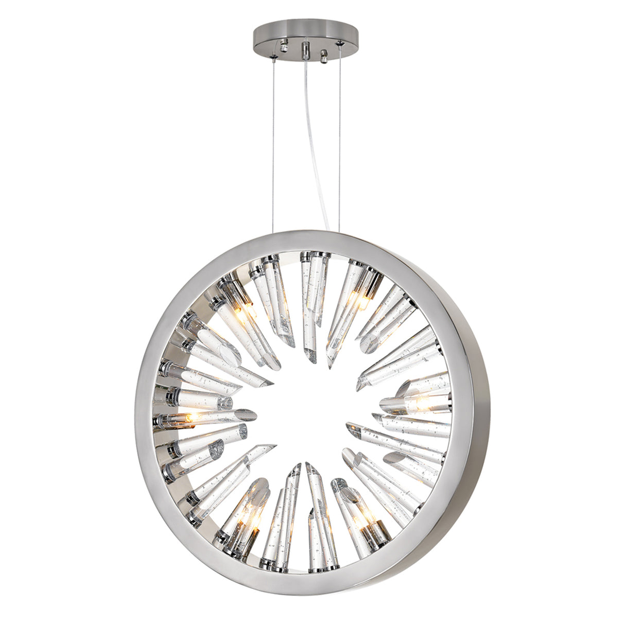 Spiked 6 Light Chandelier With Polished Nickel Finish