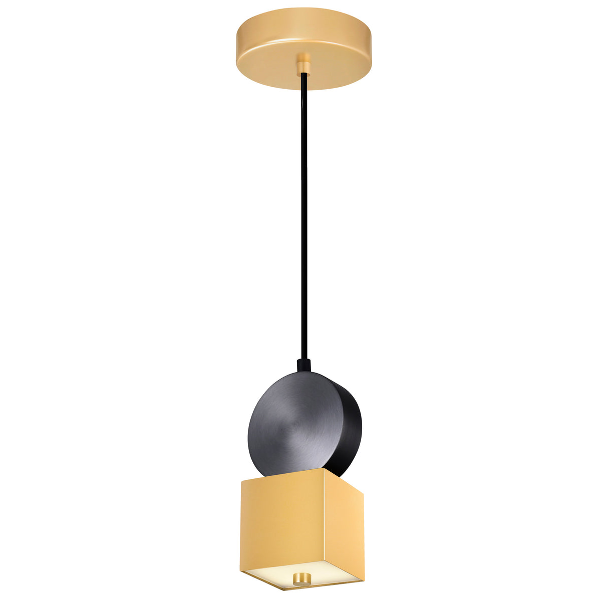 Saleen LED Mini Pendant Light With Sun Gold & Black Finish