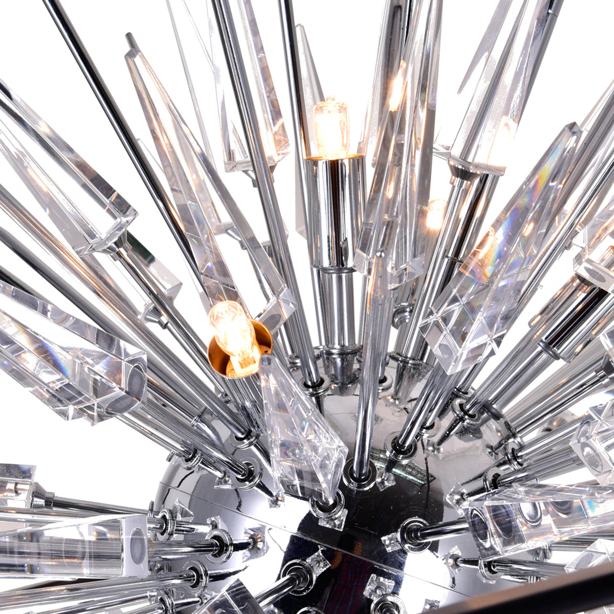 Starburst 6 Light Chrome & Black Chandelier