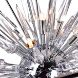 Starburst 6 Light Chrome & Black Chandelier