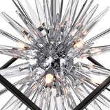 Starburst 6 Light Chrome & Black Chandelier
