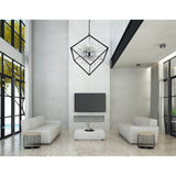 Starburst 20 Light Chrome & Black Chandelier