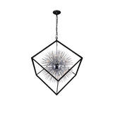 Starburst 20 Light Chrome & Black Chandelier