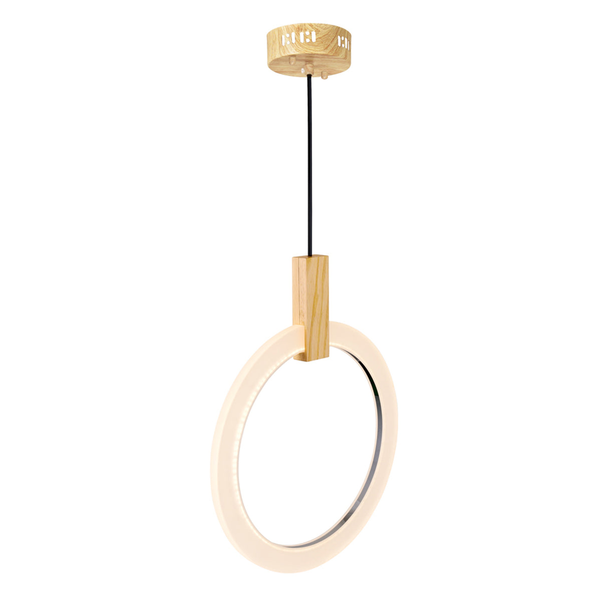 Anello LED Pendant Light With White Oak Finish