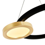 Deux Lunes Integrated LED 29in Sun Gold & Black Chandelier