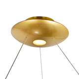 Deux Lunes Integrated LED 29in Sun Gold & Black Chandelier
