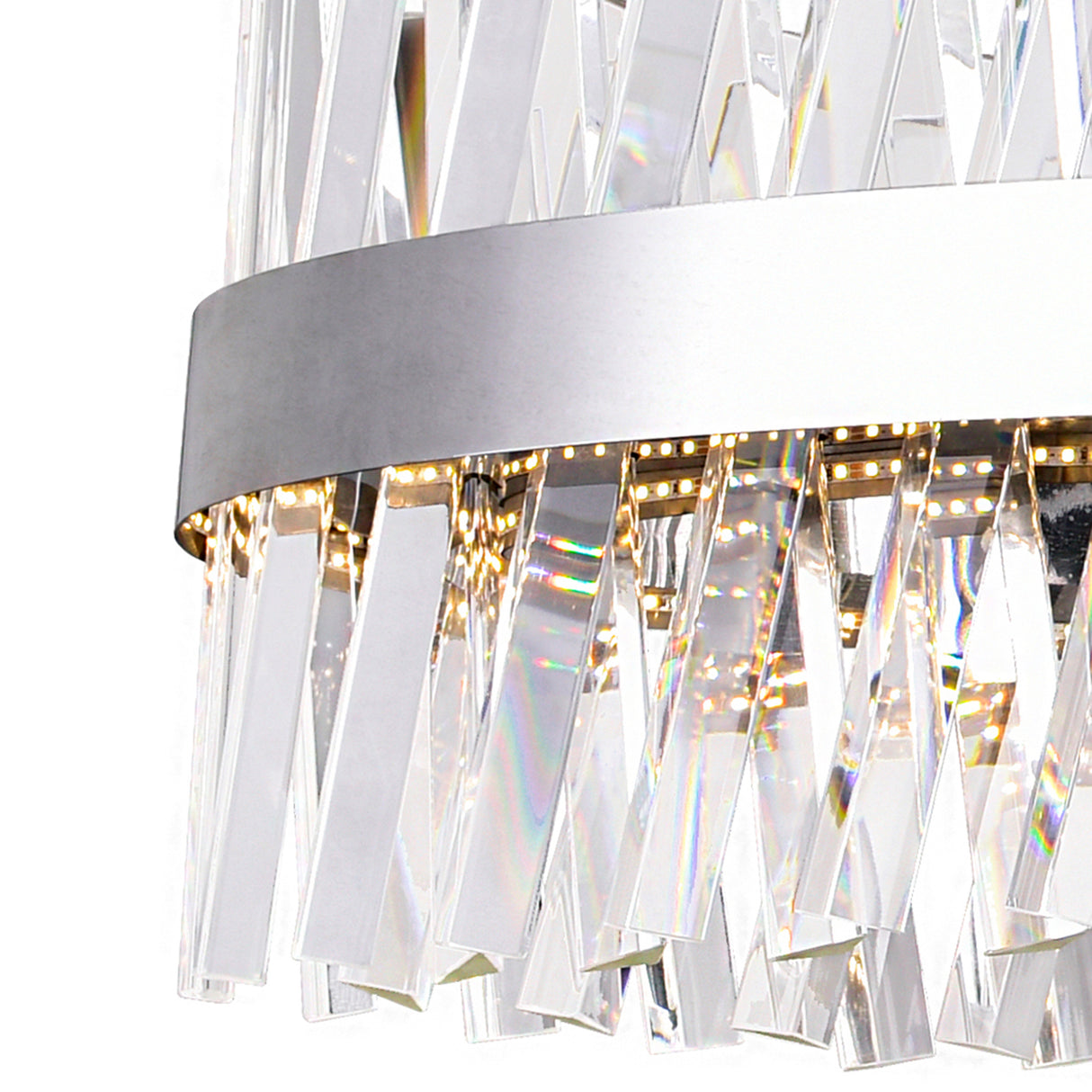 Glace Integrated LED 40in Oval Chrome Chandelier