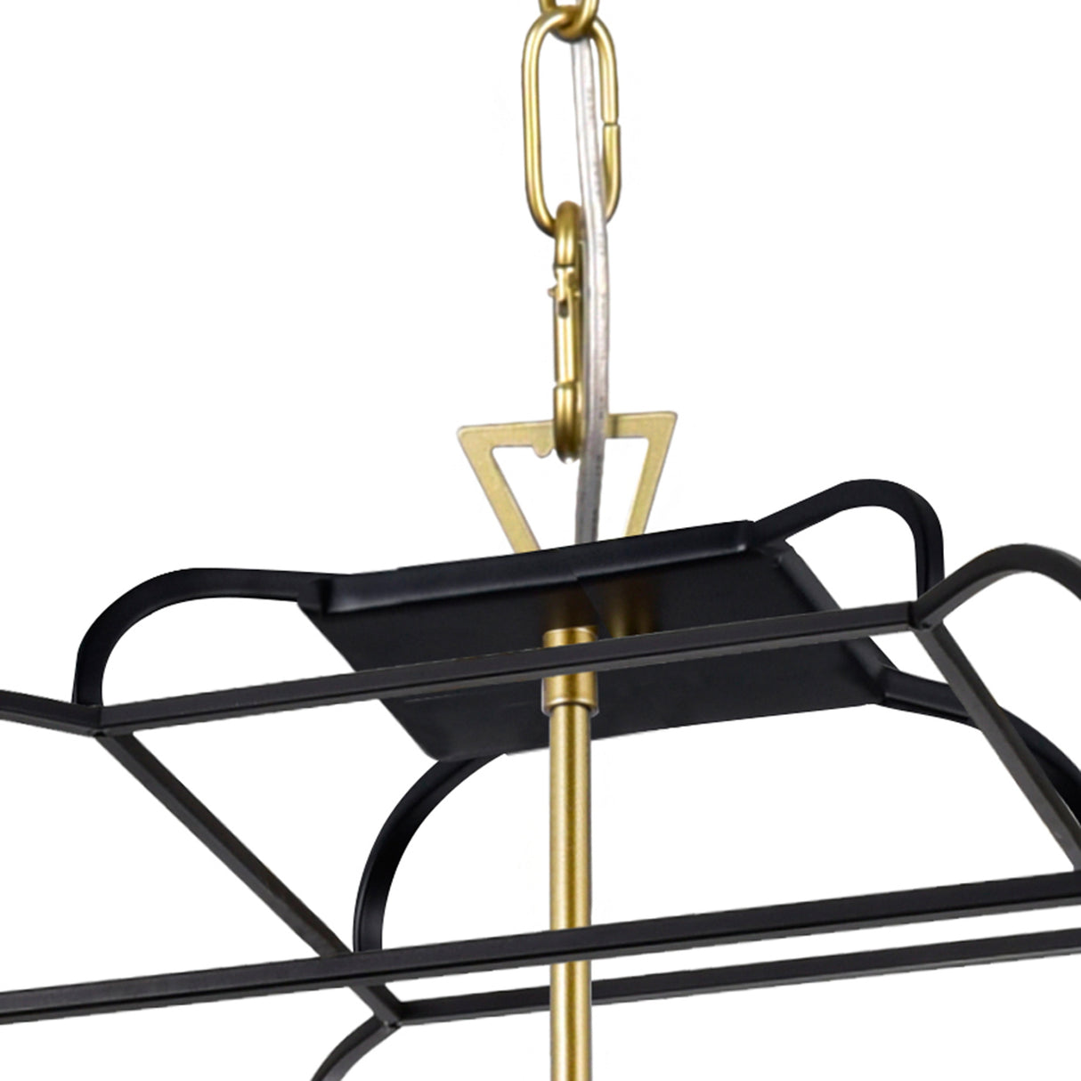 Tudor 6 Light 20in Satin Gold & Black Chandelier