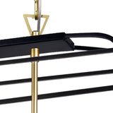 Tudor 6 Light 36in Satin Gold & Black Chandelier