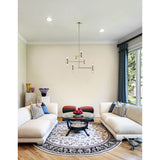Hand Crank 12 Light Medallion Gold Chandelier