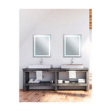 Abril Rectangular 32x40in Matte White Integrated LED Mirror