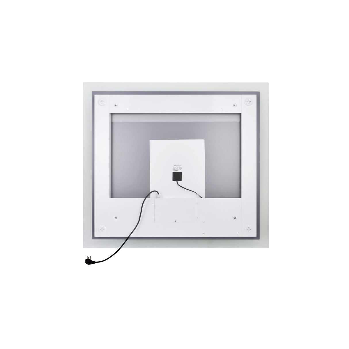 Abigail Rectangular 40x36in Matte White Integrated LED Mirror