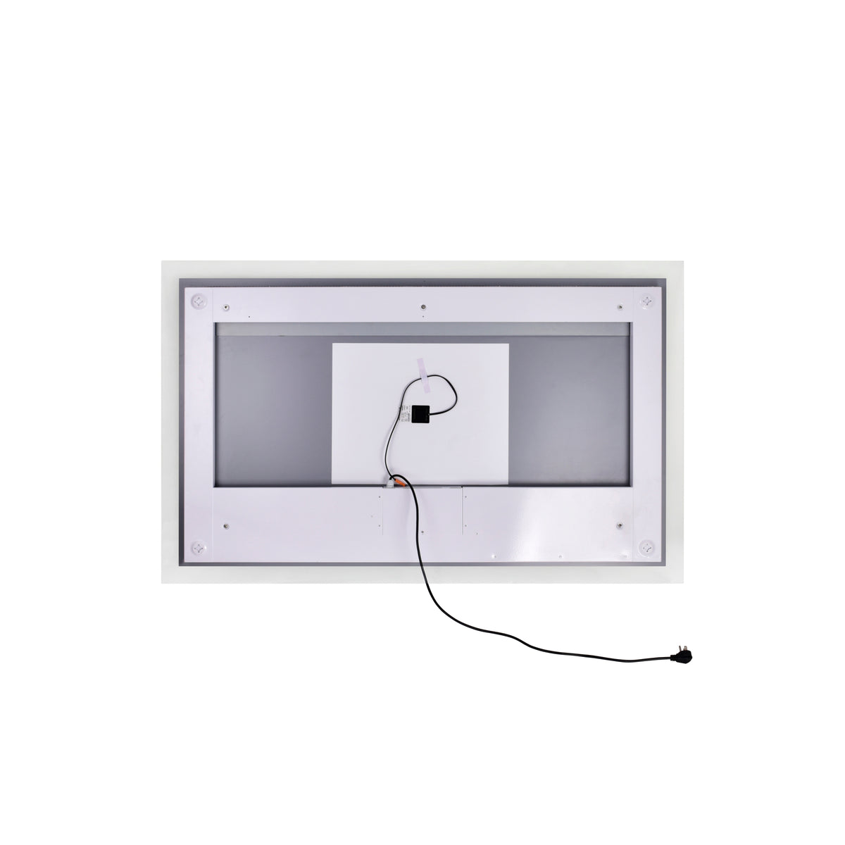 Abigail Rectangular 58x36in Matte White Integrated LED Mirror