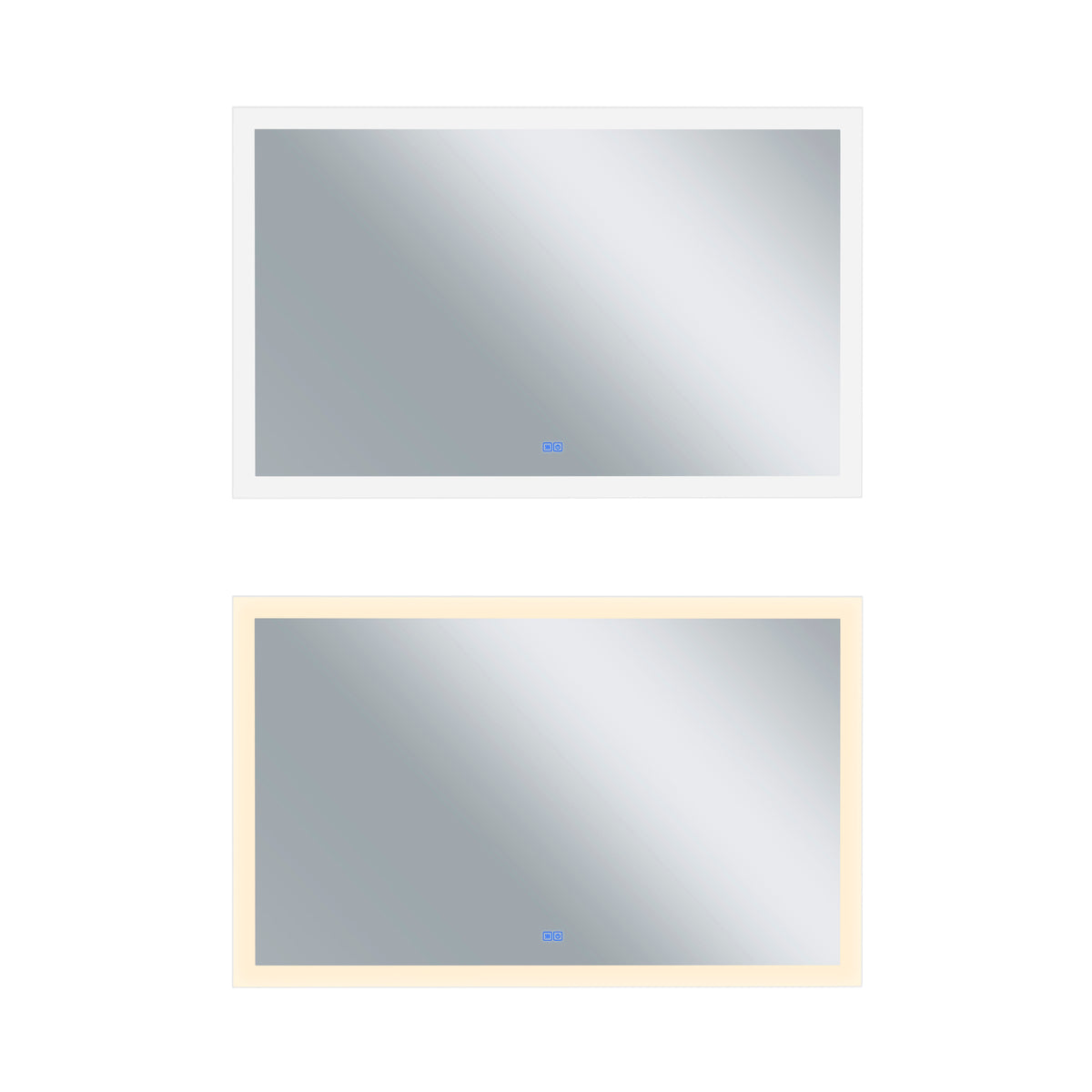 Abigail Rectangular 58x36in Matte White Integrated LED Mirror