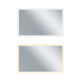 Abigail Rectangular 58x36in Matte White Integrated LED Mirror