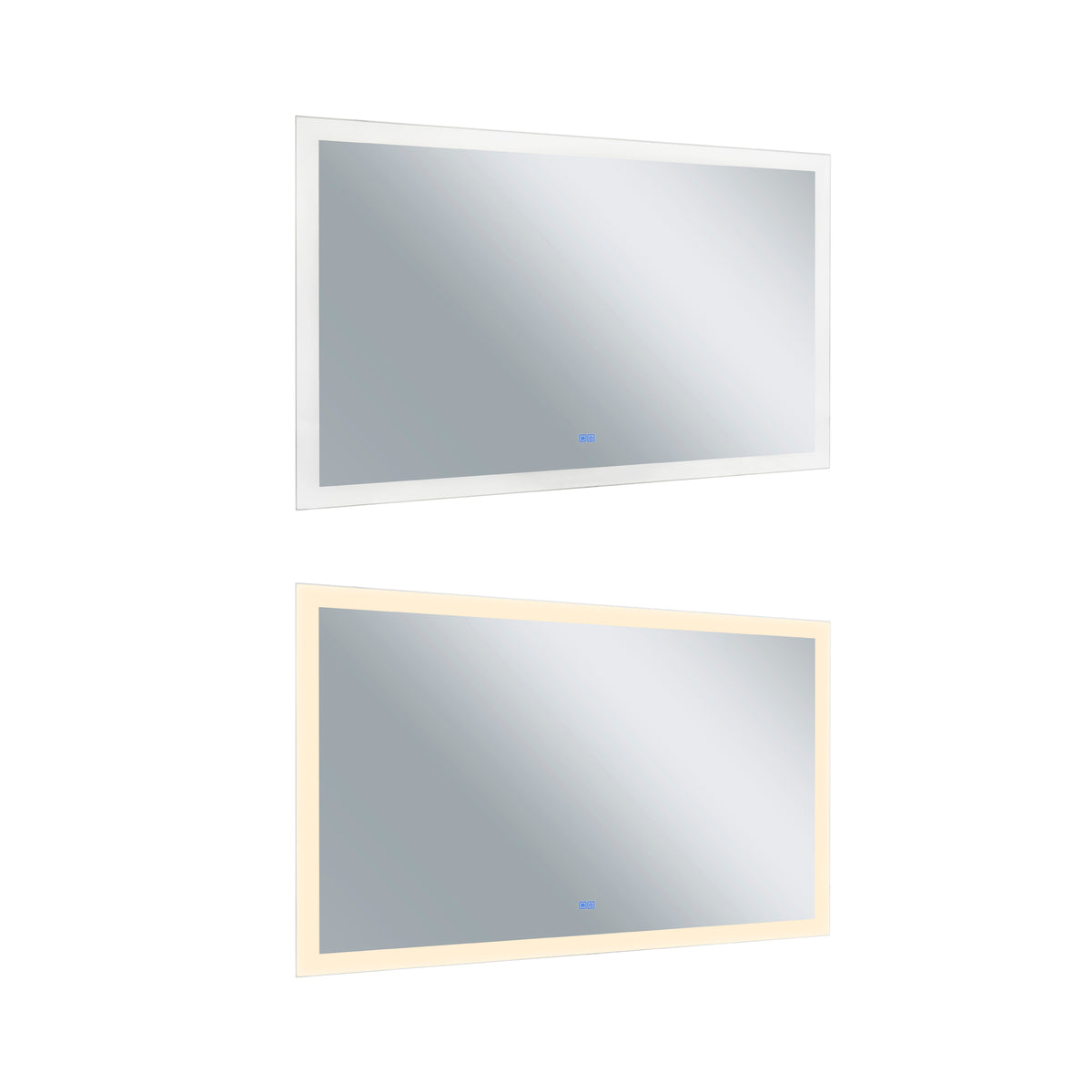 Abigail Rectangular 70x36in Matte White Integrated LED Mirror