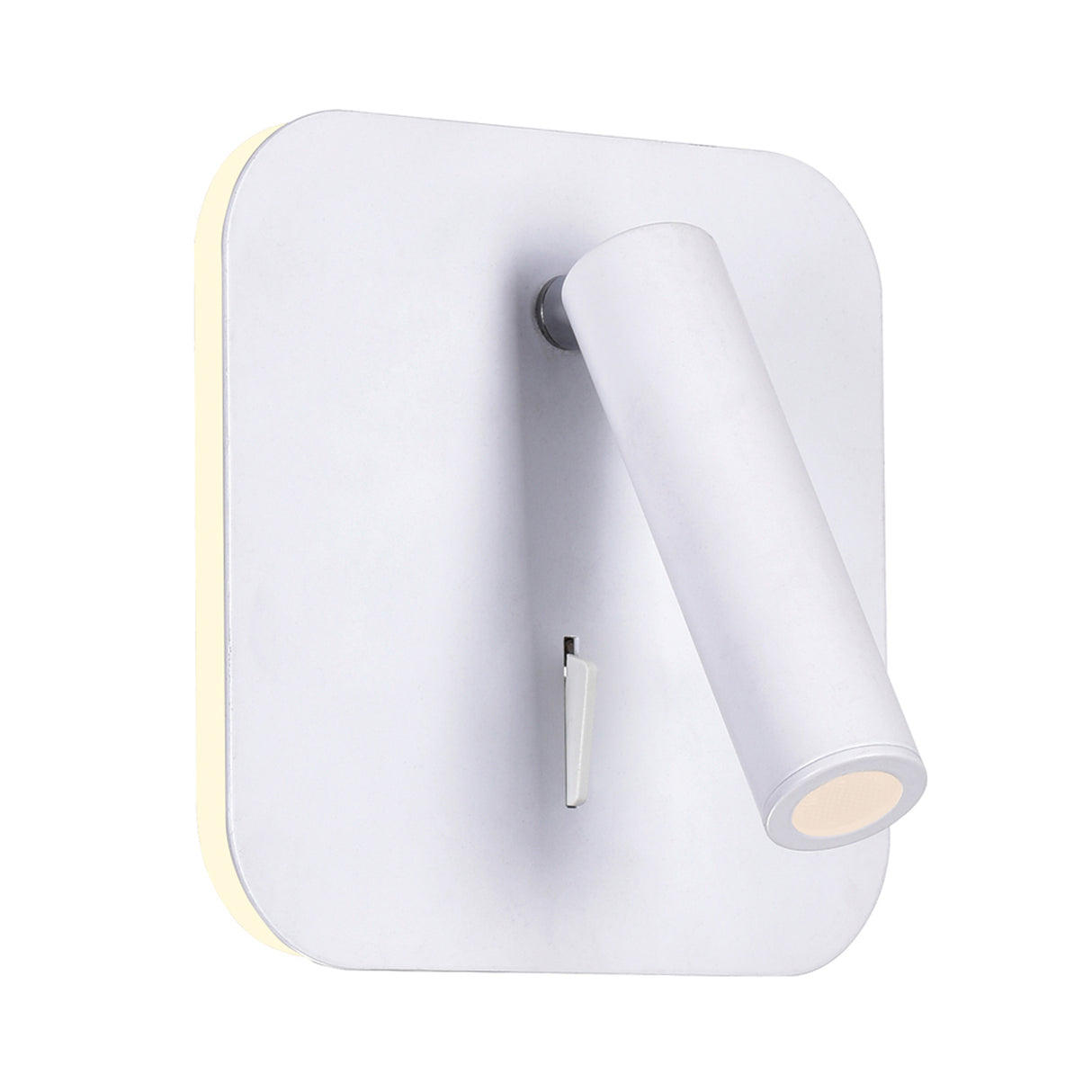 Private I Integrated LED Adjustable Square Matte White Wall Sconce