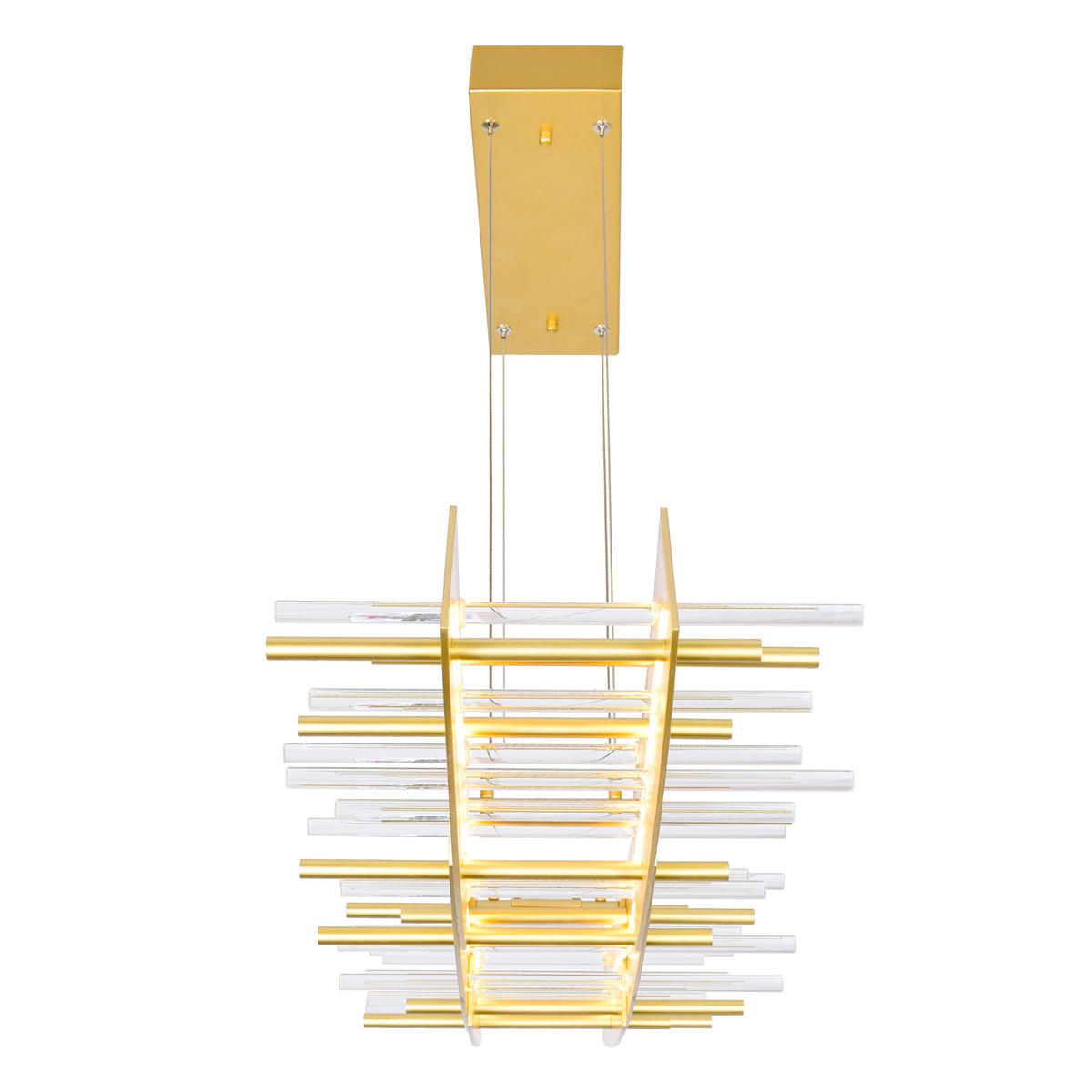 Gondola LED Chandelier With Satin Gold Finish