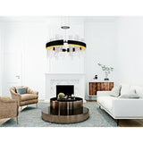 Guadiana Integrated LED 24in Black Chandelier with Handcrafted Glass