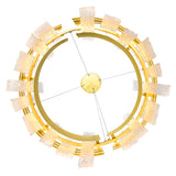 Guadiana Integrated LED 24in Satin Gold Chandelier with Handcrafted Glass