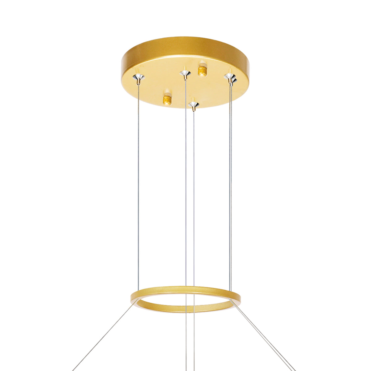 Guadiana Integrated LED 24in Satin Gold Chandelier with Handcrafted Glass