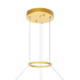 Guadiana Integrated LED 24in Satin Gold Chandelier with Handcrafted Glass