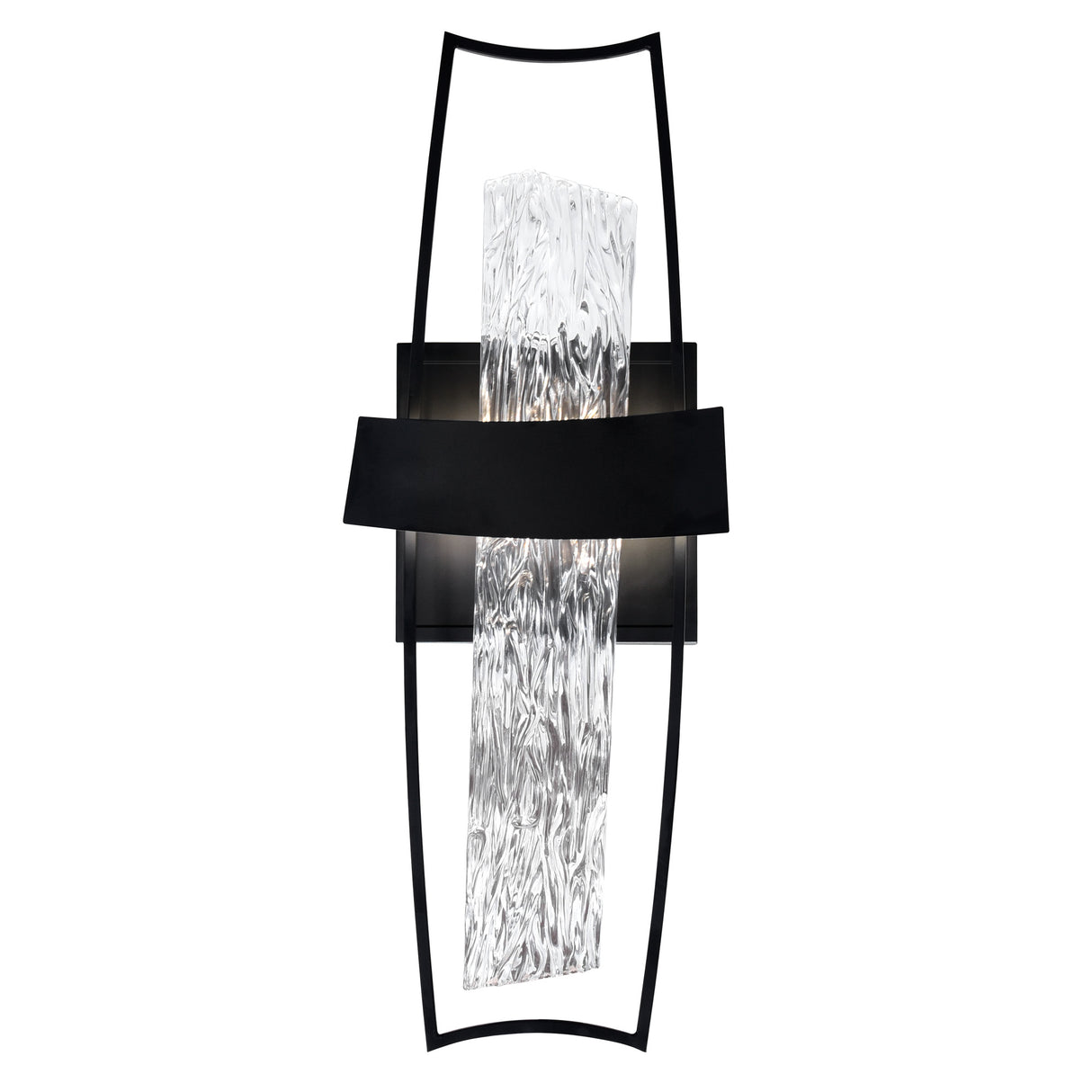 Guadiana Integrated LED 5in Black Wall Light with Handcrafted Glass