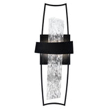 Guadiana Integrated LED 5in Black Wall Light with Handcrafted Glass