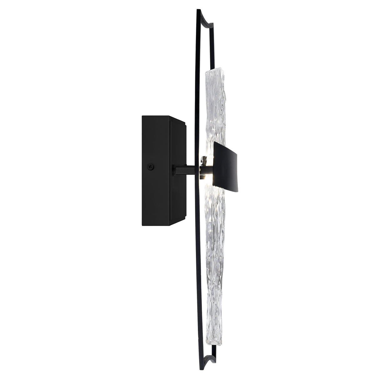 Guadiana Integrated LED 5in Black Wall Light with Handcrafted Glass