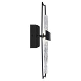 Guadiana Integrated LED 5in Black Wall Light with Handcrafted Glass